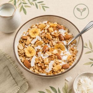 Mix Granola Instantánea Especial 1kg Yogi Foods con avena, maní, nueces, almendras y plátano