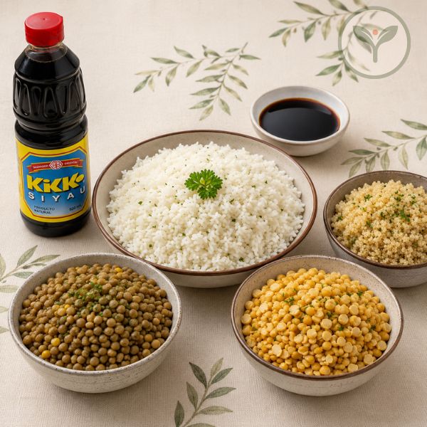 Pack Cocina Veggie 1 Yogi Foods con arroz, quinoa, lentejas, garbanzos partidos y salsa de soya